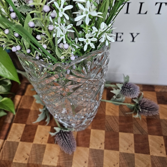 Vintage BOHEMIAN CZECH Cut Crystal Vase 9.75" - Picture 7 of 15